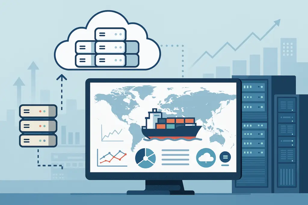 Cloud infrastructure replacing physical servers for a shipping companyβs operations