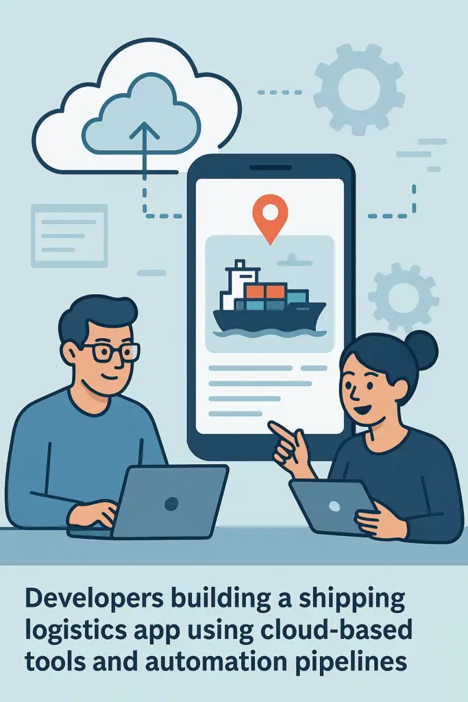 Developers using cloud platforms to build and deploy shipping logistics applications