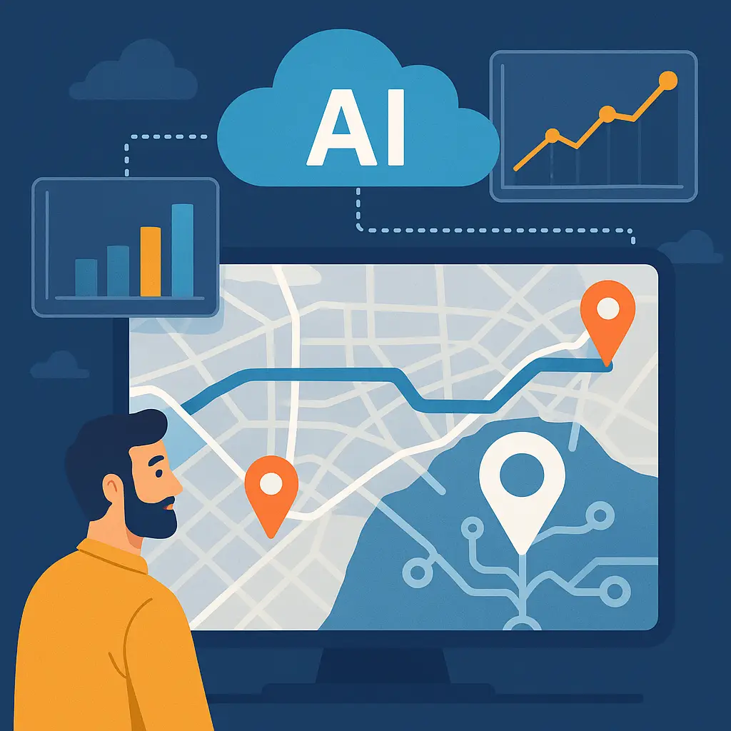 AI predicting optimal shipping routes based on historical logistics data