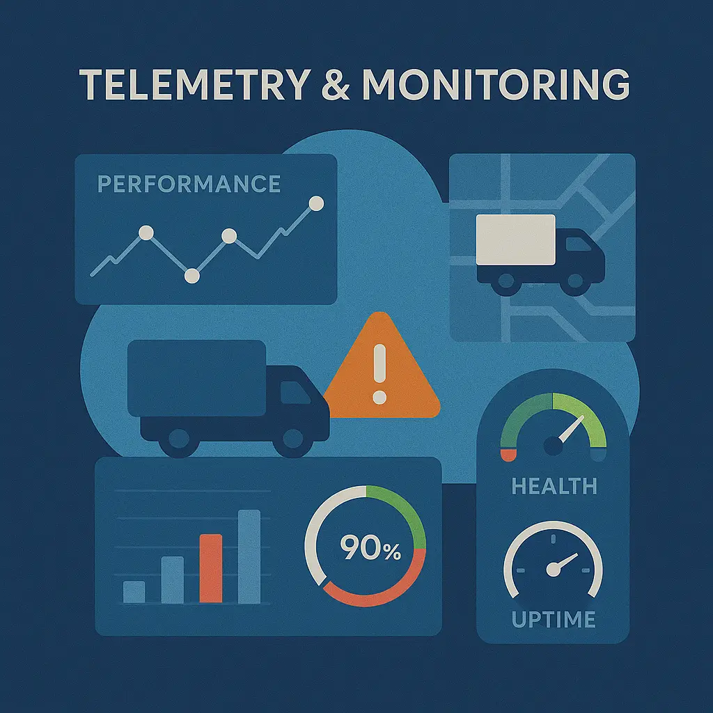 Real-time system and fleet monitoring dashboard for a cloud-enabled shipping company