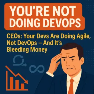 Diagram illustrating DevOps transformation steps and CI/CD integration.